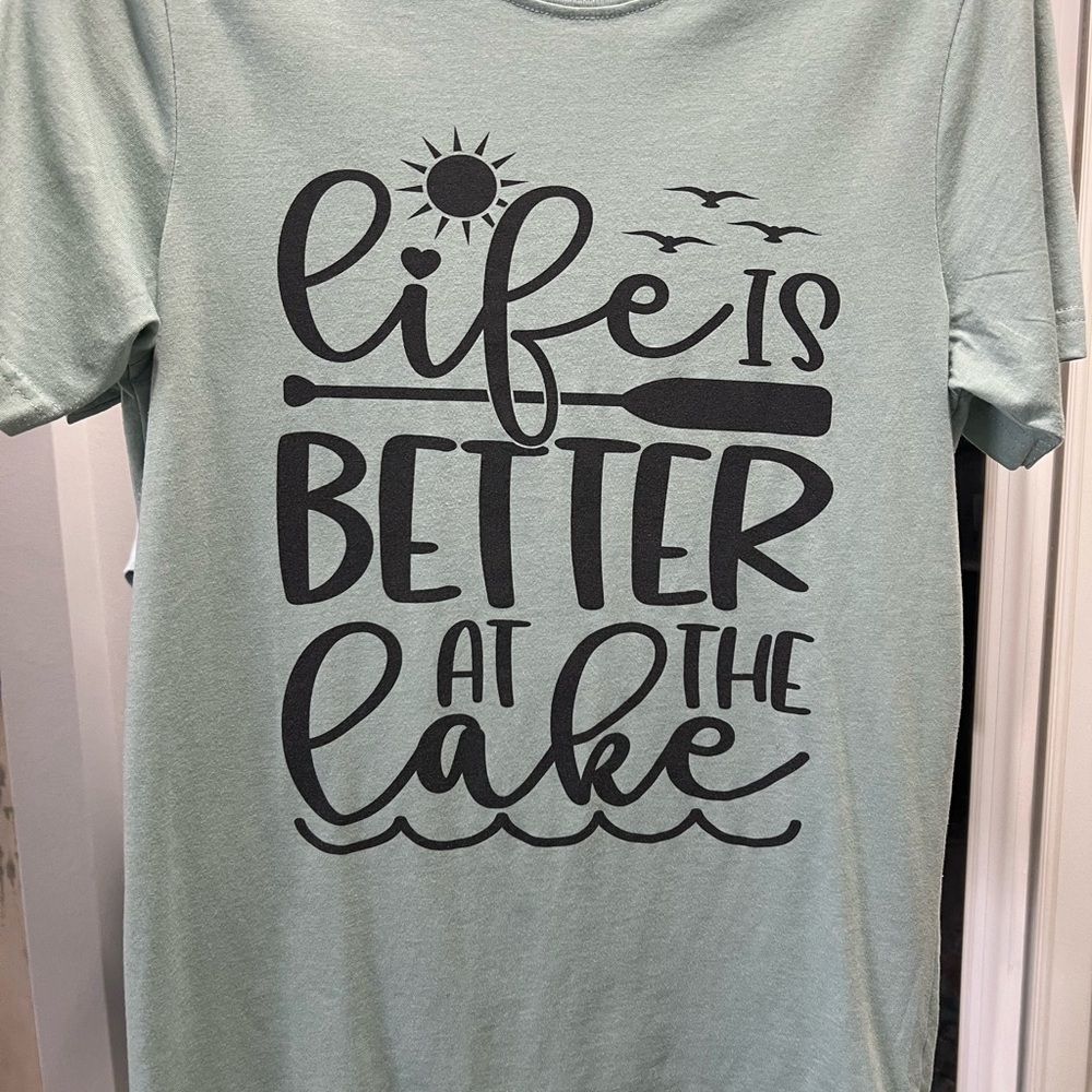 Life Is Better At The Lake Graphic Tee - Sage Green